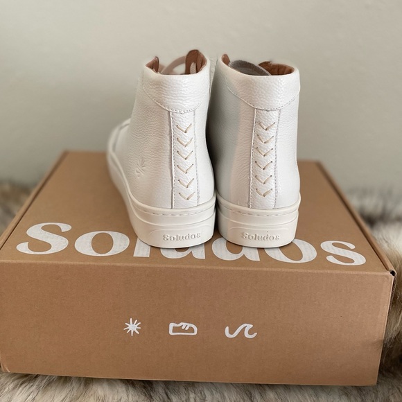 Soludos Ibiza High Top Sneaker in White New in Box - Picture 5 of 6